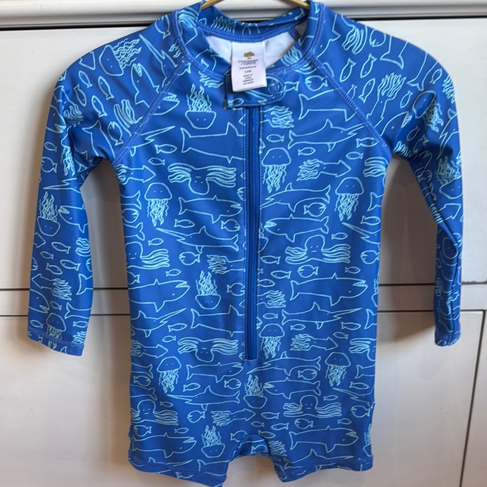 Blue Kids Swimwear with Ocean Print